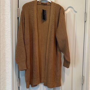 Cozy Brown Open-Front Cardigan